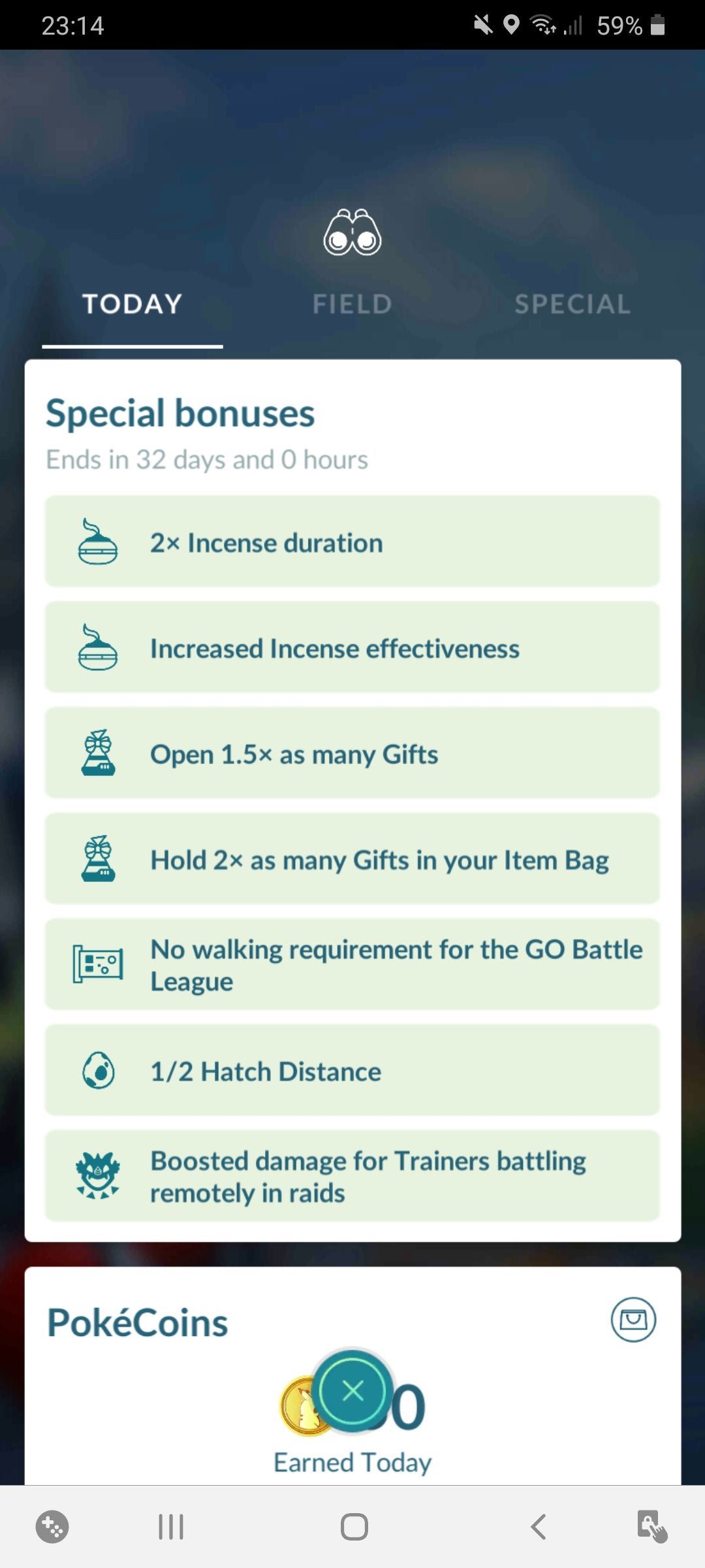 Pokemon Go Bonuses