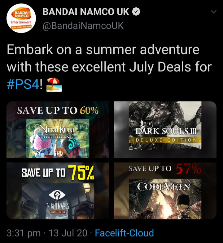 Bandai Namco Tweet