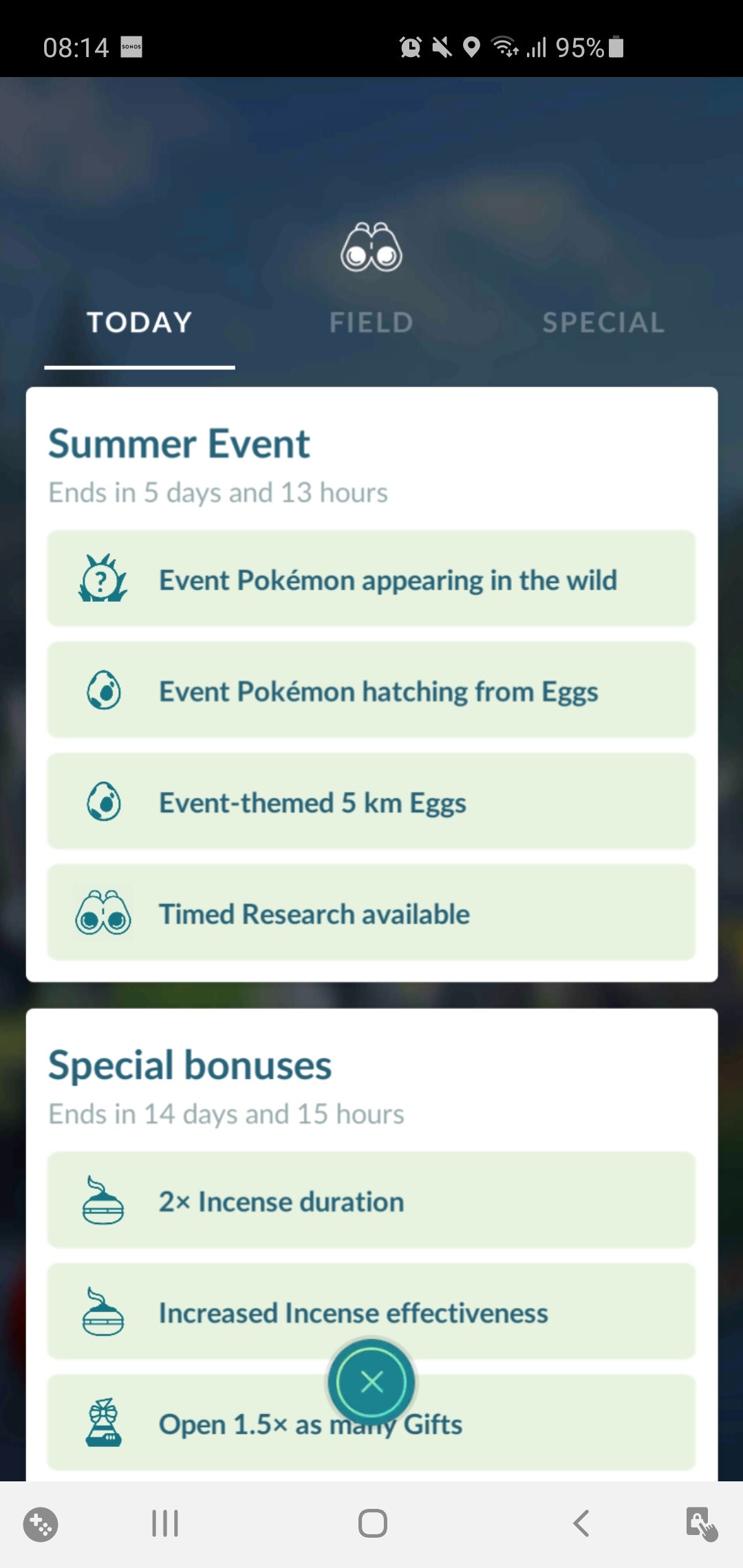 Pokémon Go Summer Research Bug