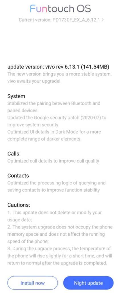 Vivo V9 July security update ( rev 6.13.1)