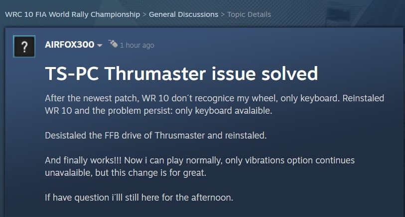 wrc-10-thrustmaster-wheel-not-working-2021