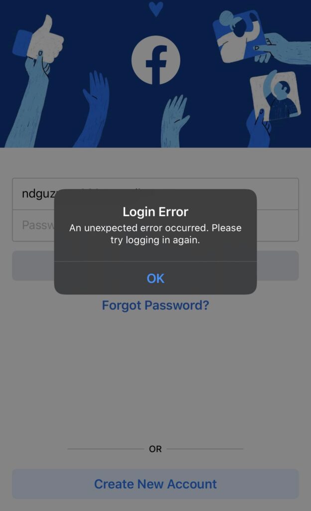 Facebook login error великий султан что делать