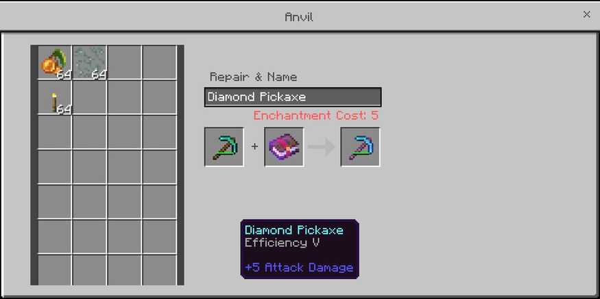 efficiency in Minecraft