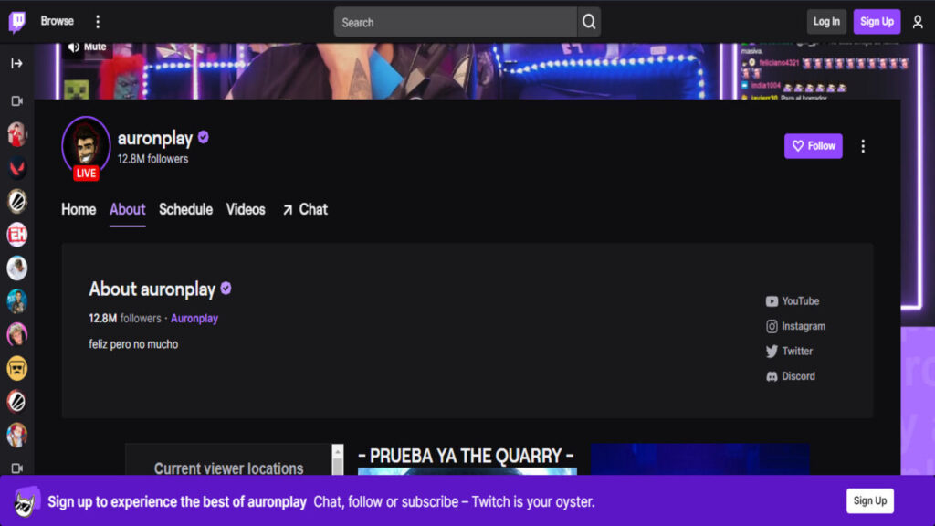 How many followers does AuronPlay have on Twitch?