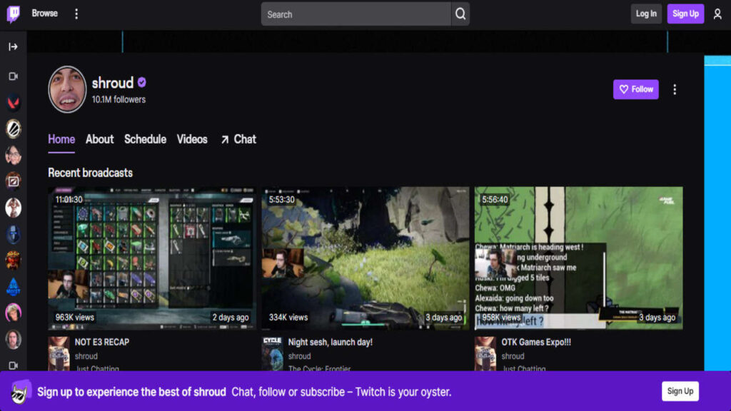 How many followers does Shroud have on Twitch?