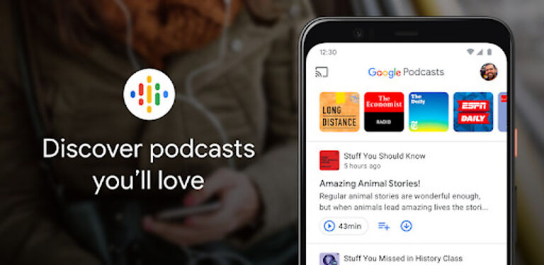 Google Podcast play button
