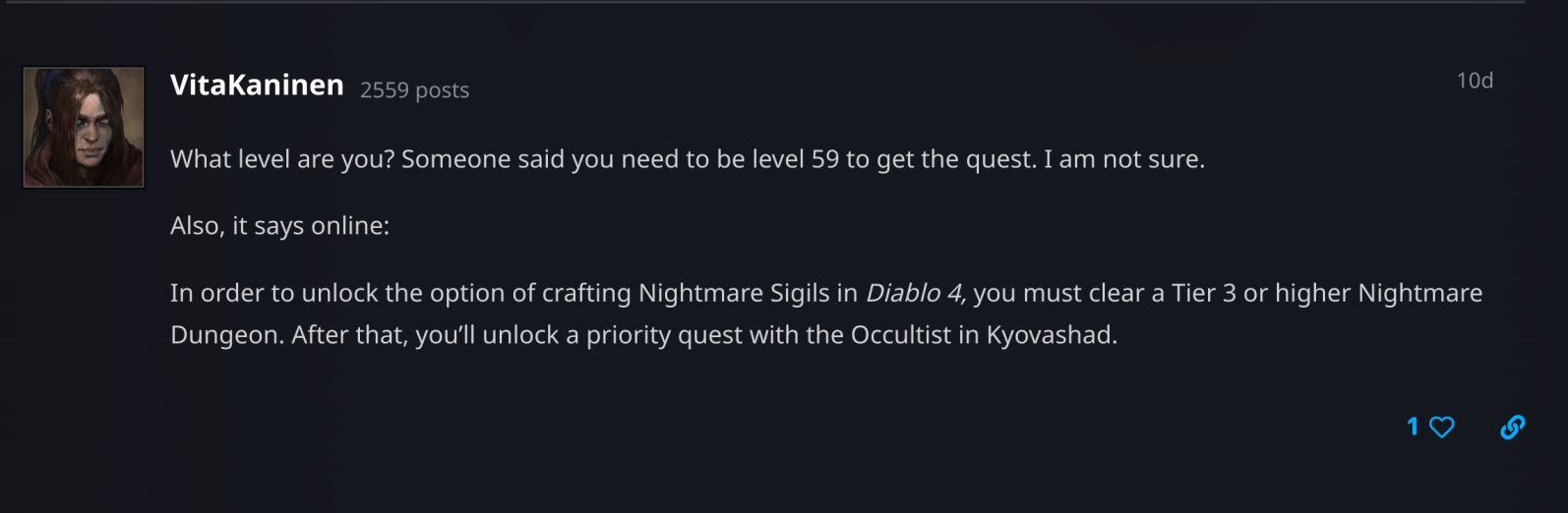 Is there any fix to Nightmare Sigil Crafting Not Unlocking Issue in Diablo 4